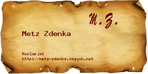 Metz Zdenka névjegykártya